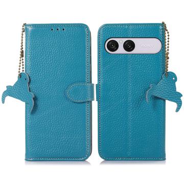 Sony Xperia 10 VIII Wallet Leather Case with RFID - Blue