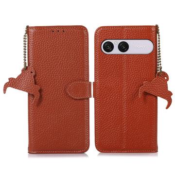 Sony Xperia 10 VIII Wallet Leather Case with RFID - Brown