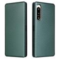 Nokia C21 Plus Flip Case - Carbon Fiber - Black