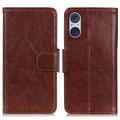 Sony Xperia 5 V Elegant Series Wallet Case - Brown
