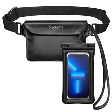 Spigen A621 Waterproof Waist Bag & Waterproof Floating Case - Black