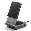 Spigen Essential EF302MOQ 2-in-1 Qi2.2 MagSafe Charger with USB-C Port – 25W - Black