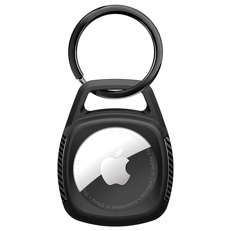 Spigen Rugged Armor Apple AirTag Case with Carabiner Black