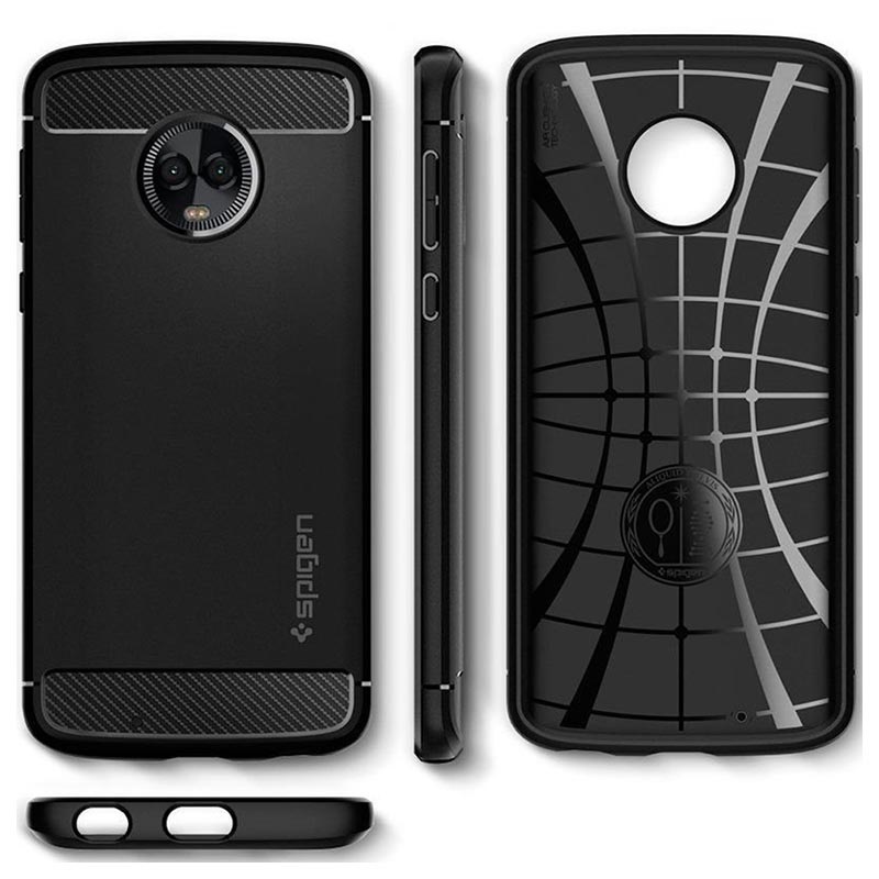 Spigen Rugged Armor Motorola Moto G6 Plus TPU Case Matte Black
