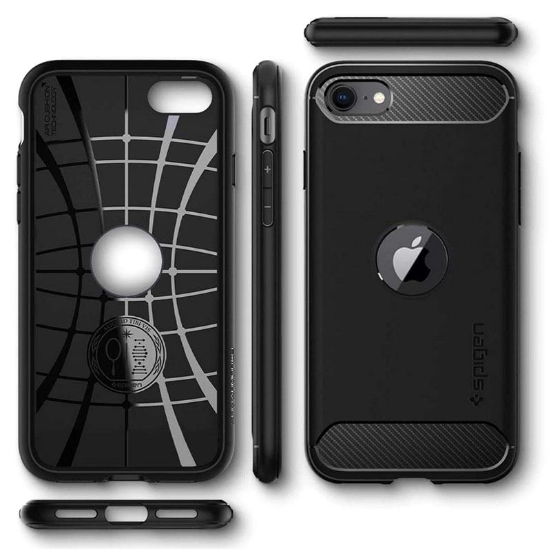Spigen Rugged Armor iPhone SE (2020)/SE (2022) TPU Case Black