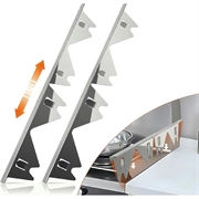 Stainless Steel Kitchen Stove Gap Cover 35.1-69.9cm - 2 Pcs. - Silver