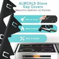 Stainless Steel Kitchen Stove Gap Cover 35.1-69.9cm - 2 Pcs. - Black