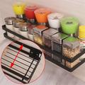 Stainless Steel Wall Mount Spice Holder - 35cm - Black