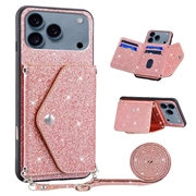 iPhone 17 Pro Stardust Case with Card Holder - Pink