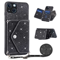 Stardust iPhone 14 Case with Card Holder - Black