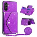 Samsung Galaxy A36 Stardust Case with Card Holder - Purple
