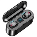 TWS F9 In-Ear Headphones with Charging Case - IPX4 - Black
