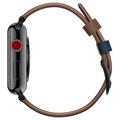 Apple Watch Series 7/SE/6/5/4/3/2/1 Stitched Leather Strap - 45mm/44mm/42mm - Brown