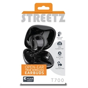 Streetz T700 Open-Ear Wireless Earphones with Microphone - Black