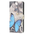 Style Series Samsung Galaxy A02s Wallet Case - Blue Butterfly