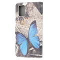 Style Series Samsung Galaxy A02s Wallet Case - Blue Butterfly