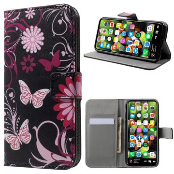 iPhone X / iPhone XS Style Series Wallet Case - Butterflies / Flowers