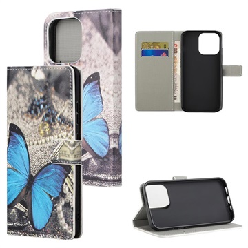 Style Series iPhone 13 Pro Max Wallet Case - Blue Butterfly