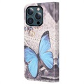 Style Series iPhone 13 Pro Max Wallet Case - Blue Butterfly