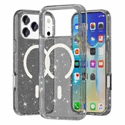iPhone 18 Pro Stylish Glitter Series Hybrid Case - MagSafe Compatible - Black
