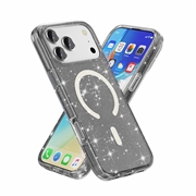 iPhone 18 Pro Stylish Glitter Series Hybrid Case - MagSafe Compatible - Black