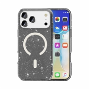 iPhone 18 Pro Stylish Glitter Series Hybrid Case - MagSafe Compatible - Black