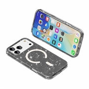 iPhone 18 Pro Stylish Glitter Series Hybrid Case - MagSafe Compatible - Black