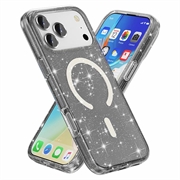 iPhone 18 Pro Max Stylish Glitter Series Hybrid Case - MagSafe Compatible - Black