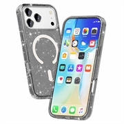 iPhone 18 Pro Max Stylish Glitter Series Hybrid Case - MagSafe Compatible - Black
