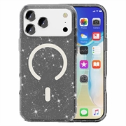 iPhone 18 Pro Max Stylish Glitter Series Hybrid Case - MagSafe Compatible - Black
