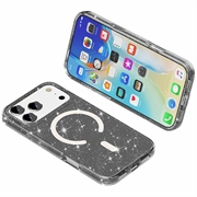 iPhone 18 Pro Max Stylish Glitter Series Hybrid Case - MagSafe Compatible - Black