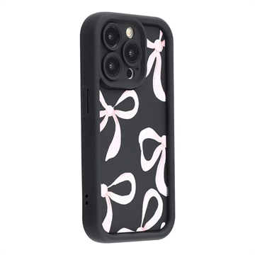 iPhone 12 Pro Max Stylish Shockproof TPU Case with Raised Edges - Black / Big Bow