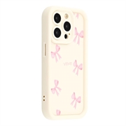 iPhone 12 Pro Stylish Shockproof TPU Case with Raised Edges - White / Bow