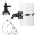 Surveillance Camera Pole Mount Holder with with 1/4 Screw - Black
