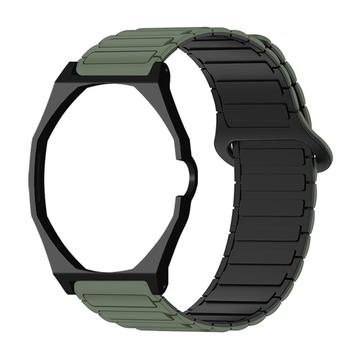 Swatch Royal Pop Magnetic Silicone Strap with Octagonal Case - Army Green / Black