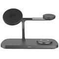 T255 Qi2 3-in-1 Magnetic Wireless Charger 15W - Black
