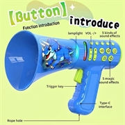 T9 Magic Horn Voice Changer Megaphone Toy for Kids - Dino - Blue