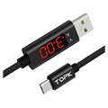 TOPK AC27 USB-C Data & Charging Cable with LCD Display - 1m