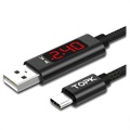 TOPK AC27 USB-C Data & Charging Cable with LCD Display - 1m