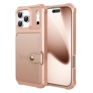 iPhone 17 Pro Max TPU Case with Card Holder - Pink