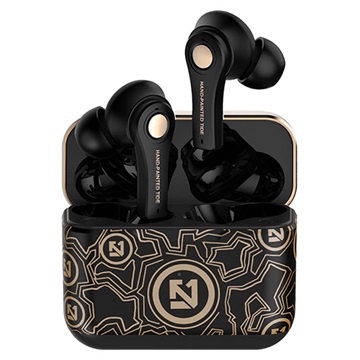 TS-100 Graffiti TWS Earphones with Bluetooth 5.0 - Black / Gold