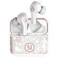 TS-100 Graffiti TWS Earphones with Bluetooth 5.0 - White / Rose Gold