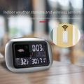 TS-77 Color Wireless Weather Station with Alarm Clock - Silver