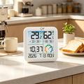 TS-8086 Digital Thermometer Hygrometer with Alarm Clock - White