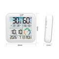 TS-8086 Digital Thermometer Hygrometer with Alarm Clock - White