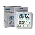TS-8086 Digital Thermometer Hygrometer with Alarm Clock - White
