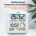 TS-8086 Digital Thermometer Hygrometer with Alarm Clock - White
