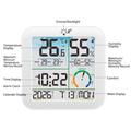 TS-8086 Digital Thermometer Hygrometer with Alarm Clock - White