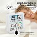 TS-8086 Digital Thermometer Hygrometer with Alarm Clock - White