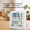 TS-8086 Digital Thermometer Hygrometer with Alarm Clock - White